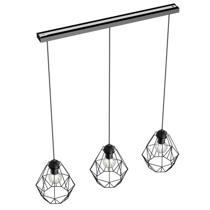 Candelabro suspenso BERGEN 3xE27/60W/230V preto