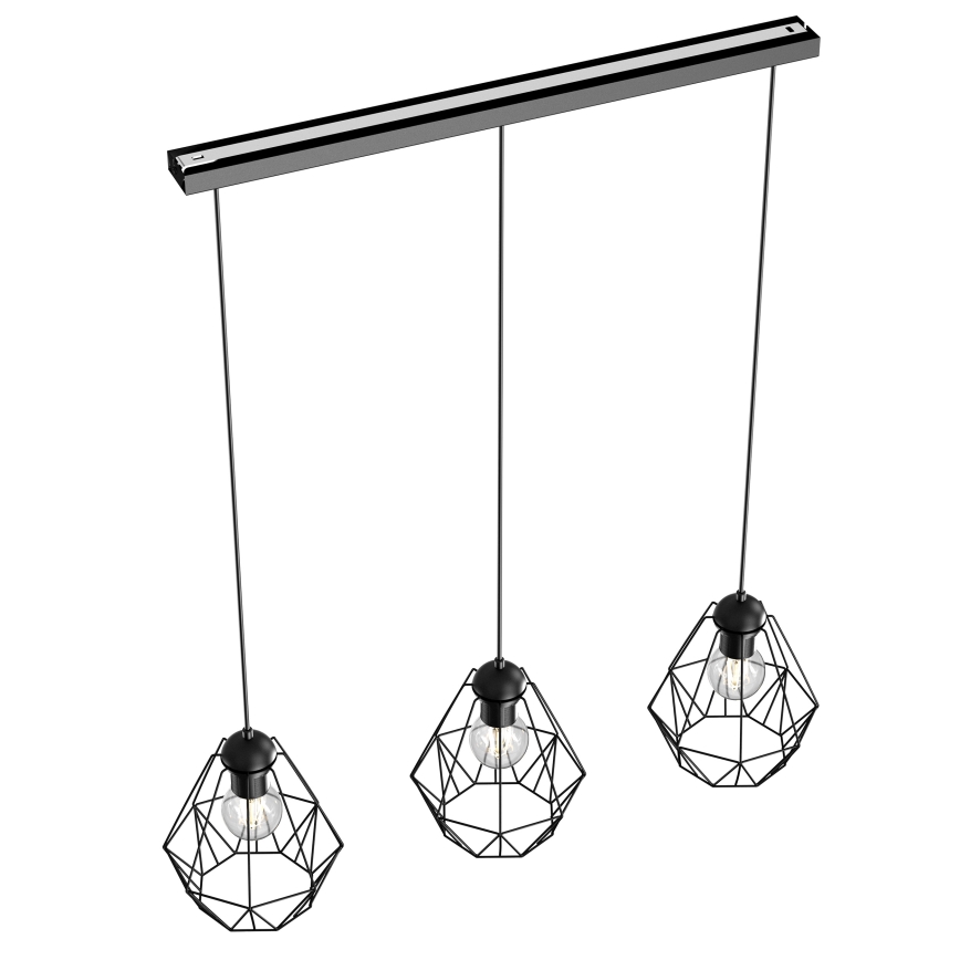 Candelabro suspenso BERGEN 3xE27/60W/230V preto