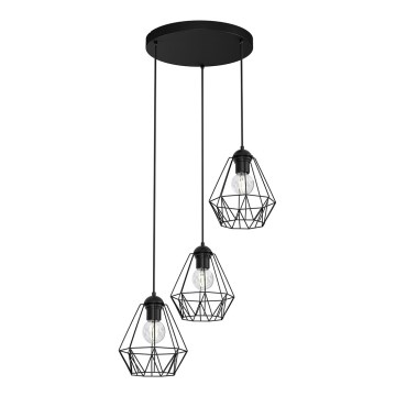 Candelabro suspenso BERGEN 3xE27/60W/230V preto