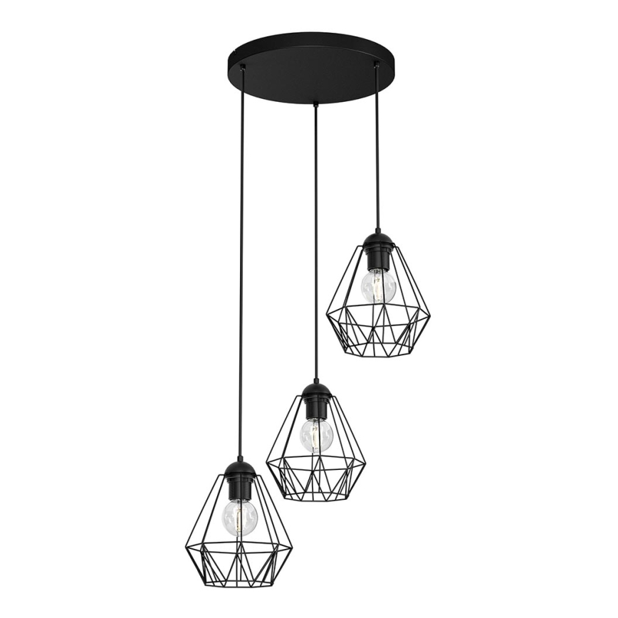 Candelabro suspenso BERGEN 3xE27/60W/230V preto