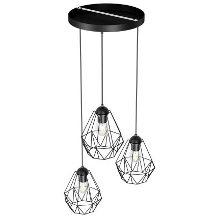 Candelabro suspenso BERGEN 3xE27/60W/230V preto