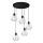 Candelabro suspenso BERGEN 5xE27/60W/230V preto/cromado brilhante