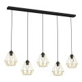 Candelabro suspenso BERGEN 5xE27/60W/230V preto/dourada