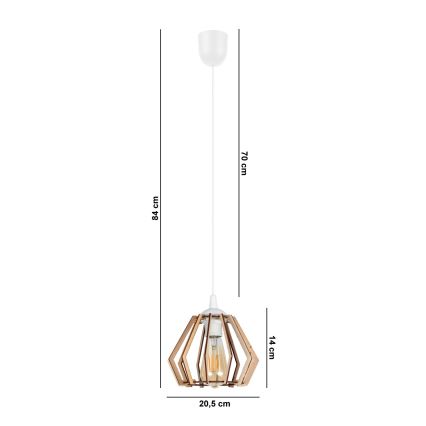 Candelabro suspenso BERGO 1xE27/60W/230V branco