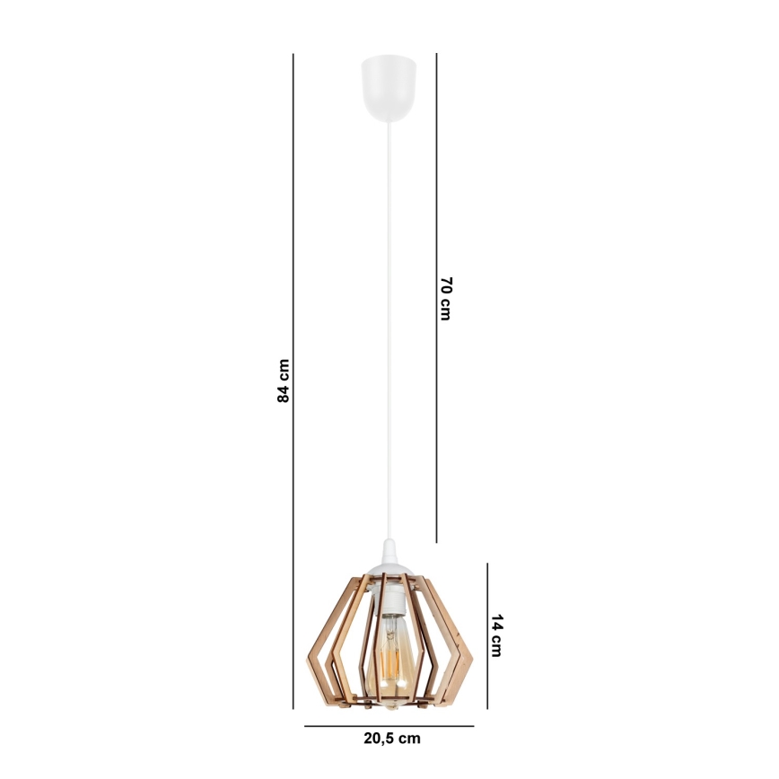 Candelabro suspenso BERGO 1xE27/60W/230V branco