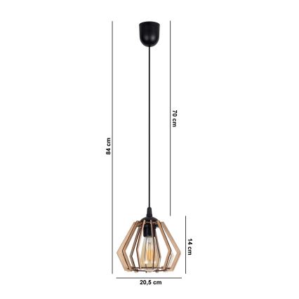 Candelabro suspenso BERGO 1xE27/60W/230V preto