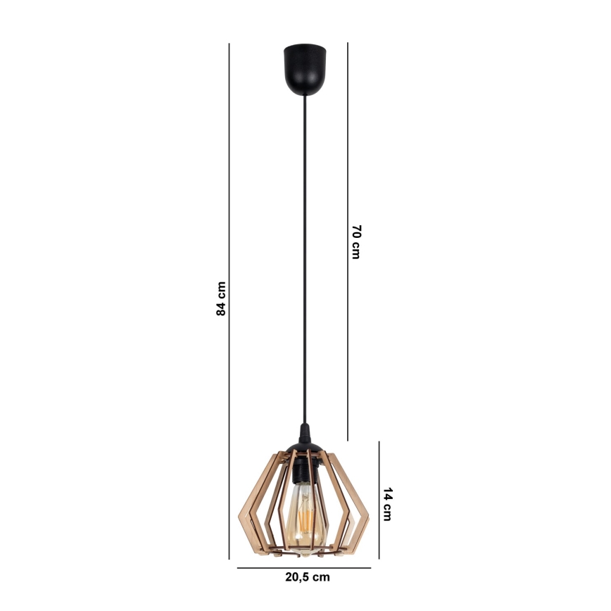 Candelabro suspenso BERGO 1xE27/60W/230V preto