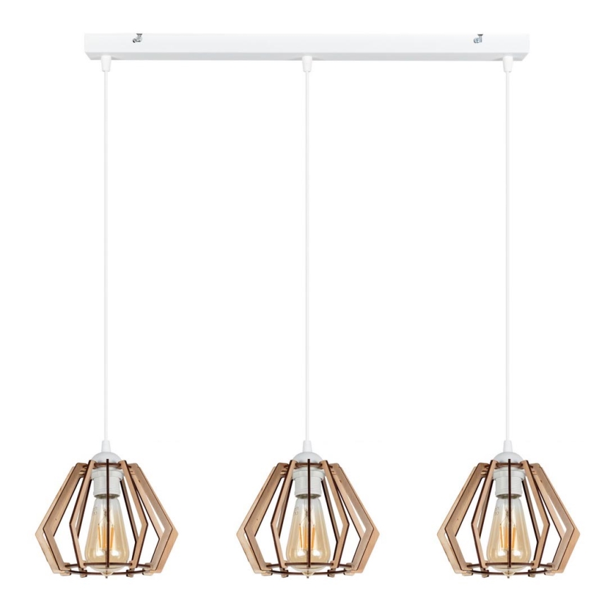 Candelabro suspenso BERGO 3xE27/60W/230V branco