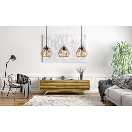 Candelabro suspenso BERGO 3xE27/60W/230V preto