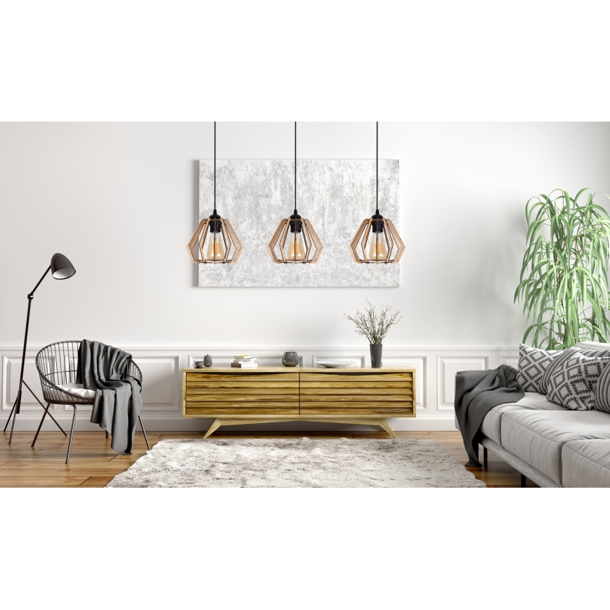 Candelabro suspenso BERGO 3xE27/60W/230V preto