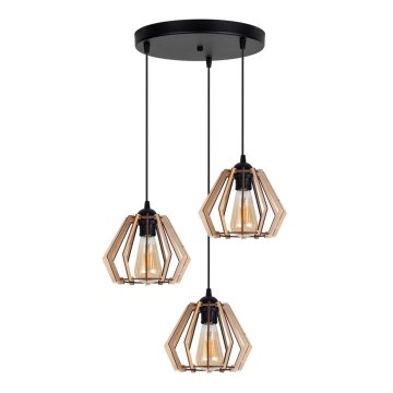 Candelabro suspenso BERGO 3xE27/60W/230V preto