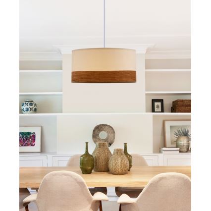 Candelabro suspenso BIANCO 1xE27/40W/230V branco/castanho
