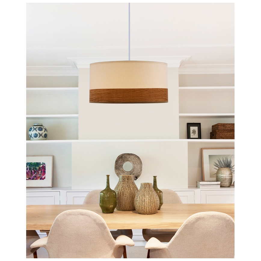 Candelabro suspenso BIANCO 1xE27/40W/230V branco/castanho