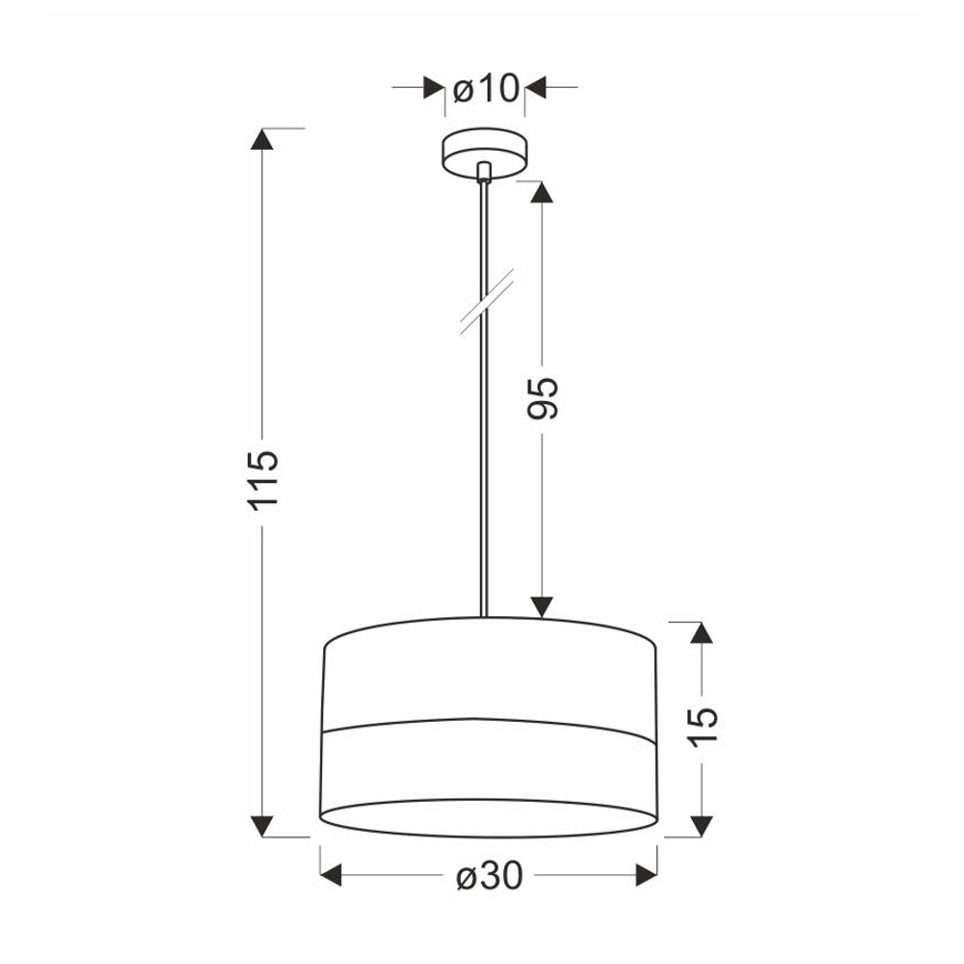 Candelabro suspenso BIANCO 1xE27/40W/230V branco/castanho