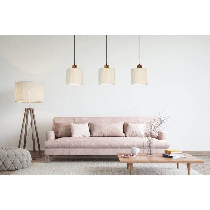 Candelabro suspenso BIZO 1xE27/60W/230V bege/cobre