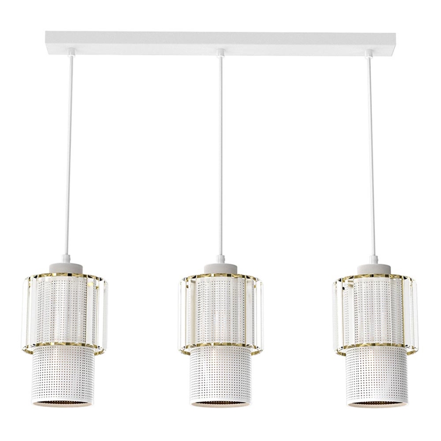 Candelabro suspenso BLANCO 3xE27/60W/230V branco
