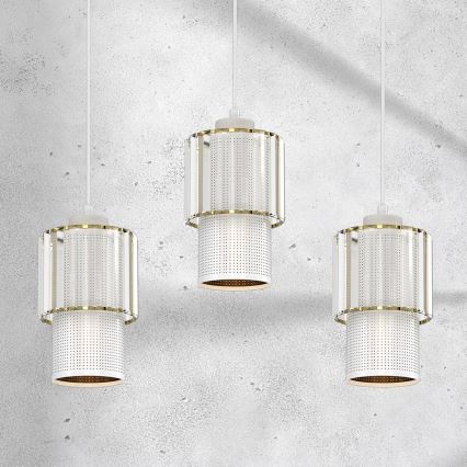 Candelabro suspenso BLANCO 3xE27/60W/230V branco