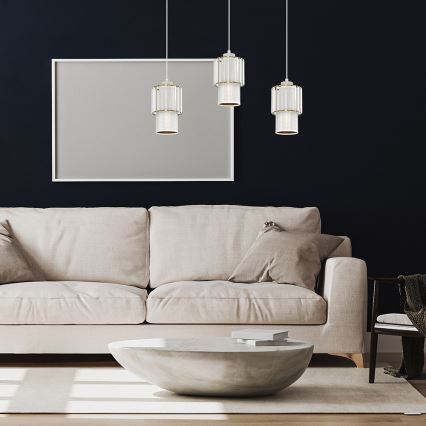 Candelabro suspenso BLANCO 3xE27/60W/230V branco