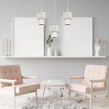 Candelabro suspenso BLANCO 3xE27/60W/230V branco