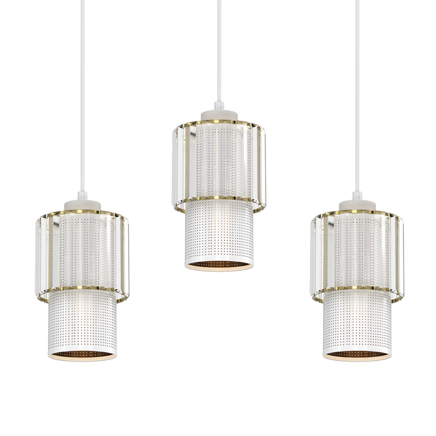 Candelabro suspenso BLANCO 3xE27/60W/230V branco