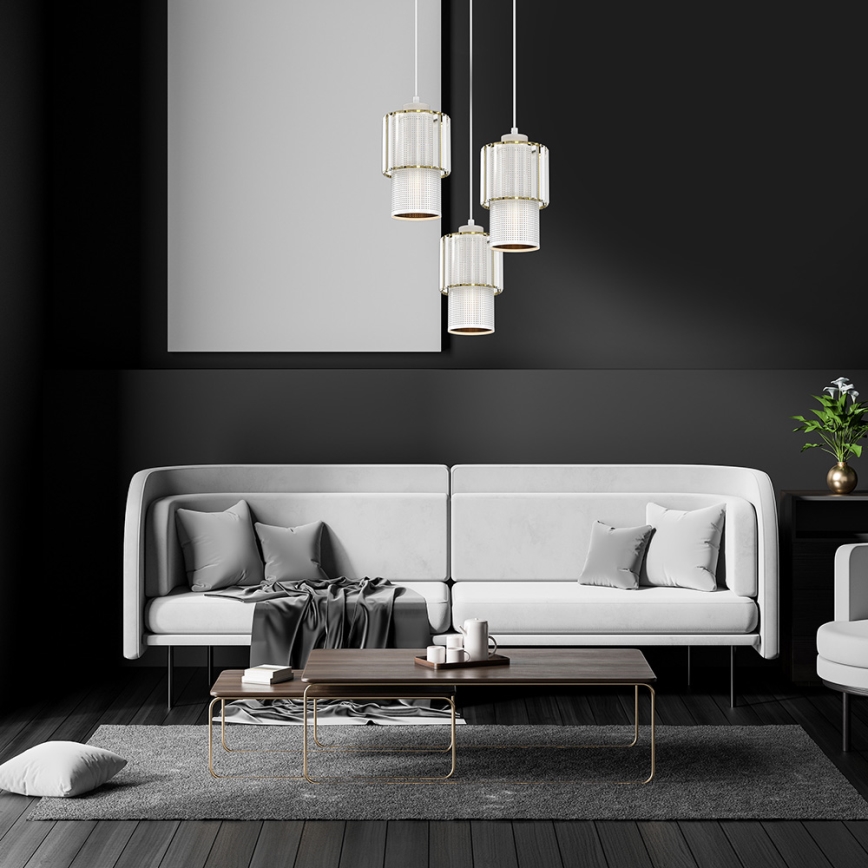 Candelabro suspenso BLANCO 3xE27/60W/230V branco