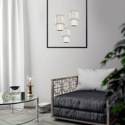 Candelabro suspenso BLANCO 3xE27/60W/230V branco