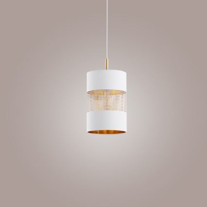 Candelabro suspenso BOGART 1xE27/15W/230V branco/dourado