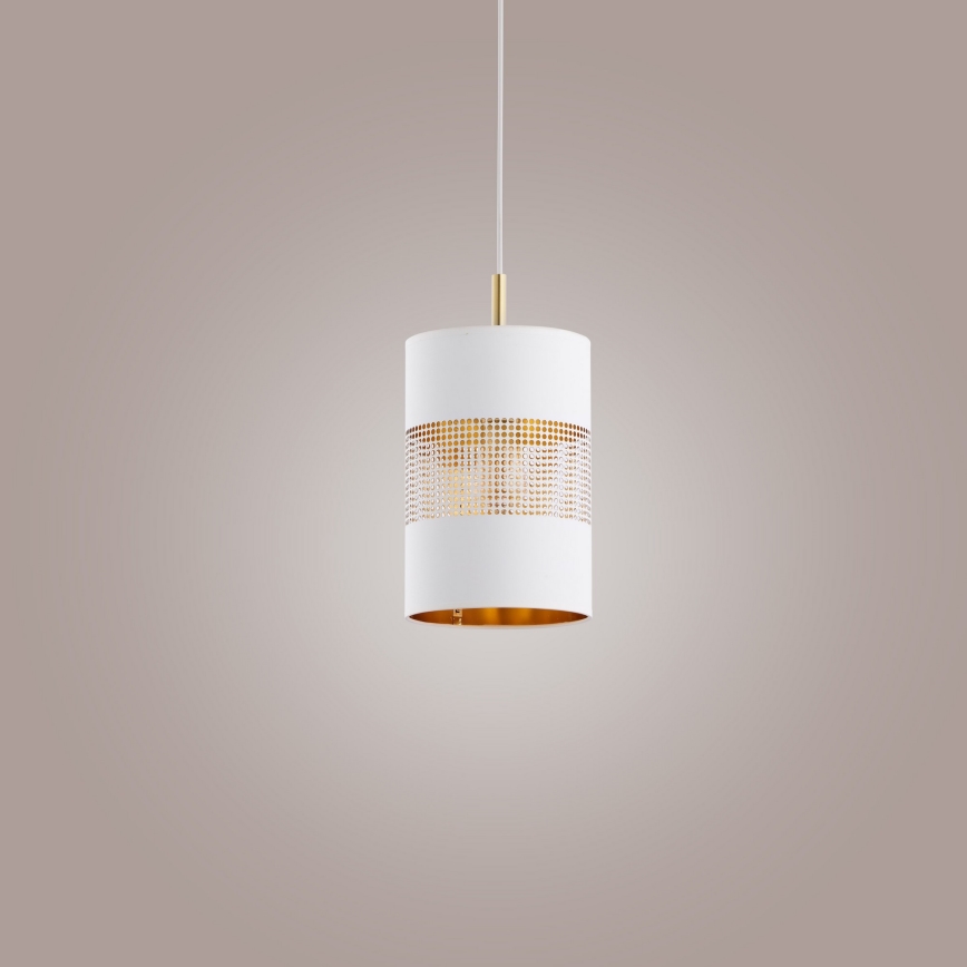 Candelabro suspenso BOGART 1xE27/15W/230V branco/dourado