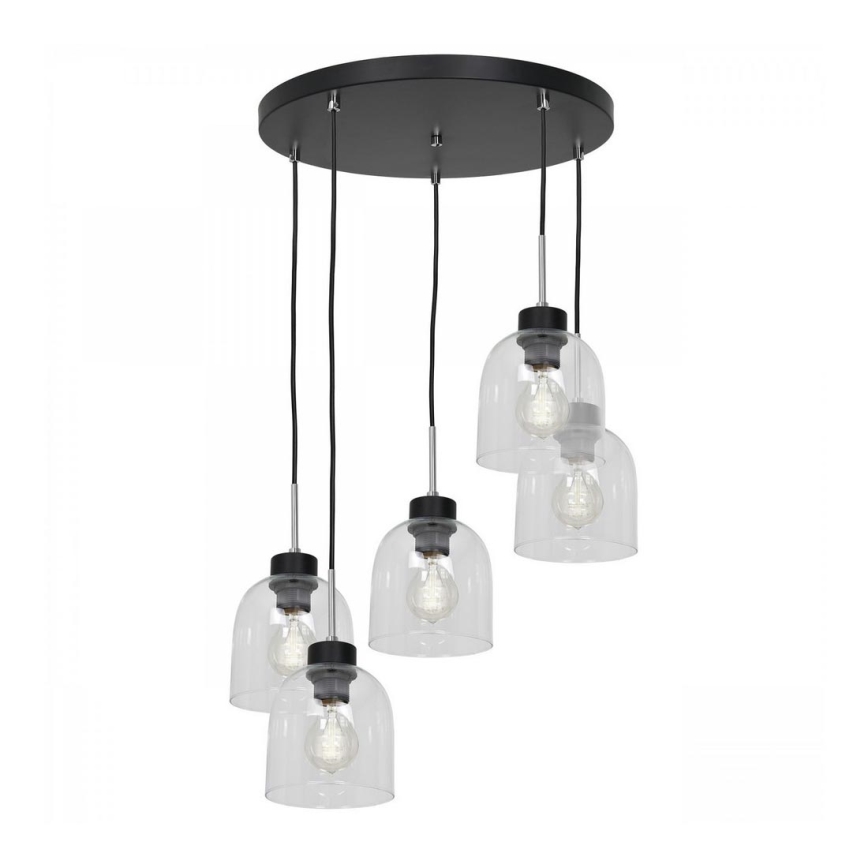Candelabro suspenso BOGOTA 5xE27/60W/230V transparente