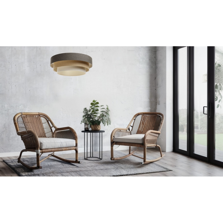 Candelabro suspenso BOHO TRINITI 1xE27/60W/230V cinzento/bege/creme