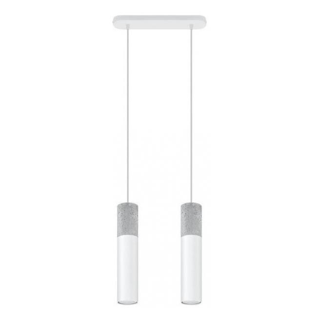 Candelabro suspenso BORGIO 2xGU10/40W/230V betão/metal branco