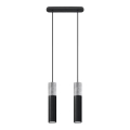 Candelabro suspenso BORGIO 2xGU10/40W/230V betão/metal preto