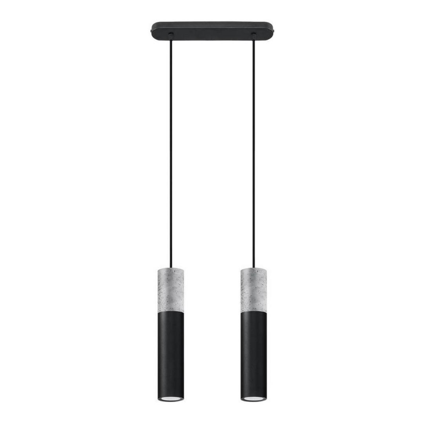 Candelabro suspenso BORGIO 2xGU10/40W/230V betão/metal preto
