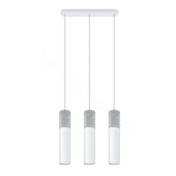 Candelabro suspenso BORGIO 3xGU10/40W/230V betão/metal branco