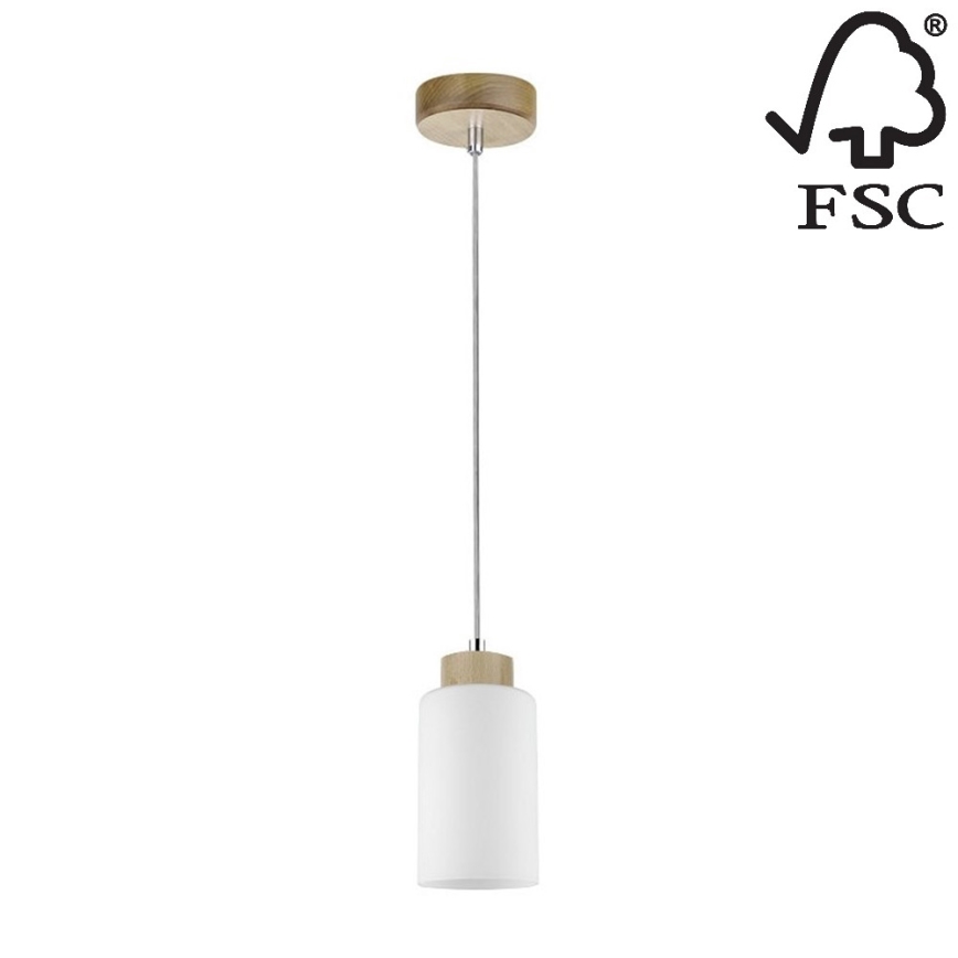 Candelabro suspenso BOSCO 1xE27/60W/230V bétula - certificado por FSC