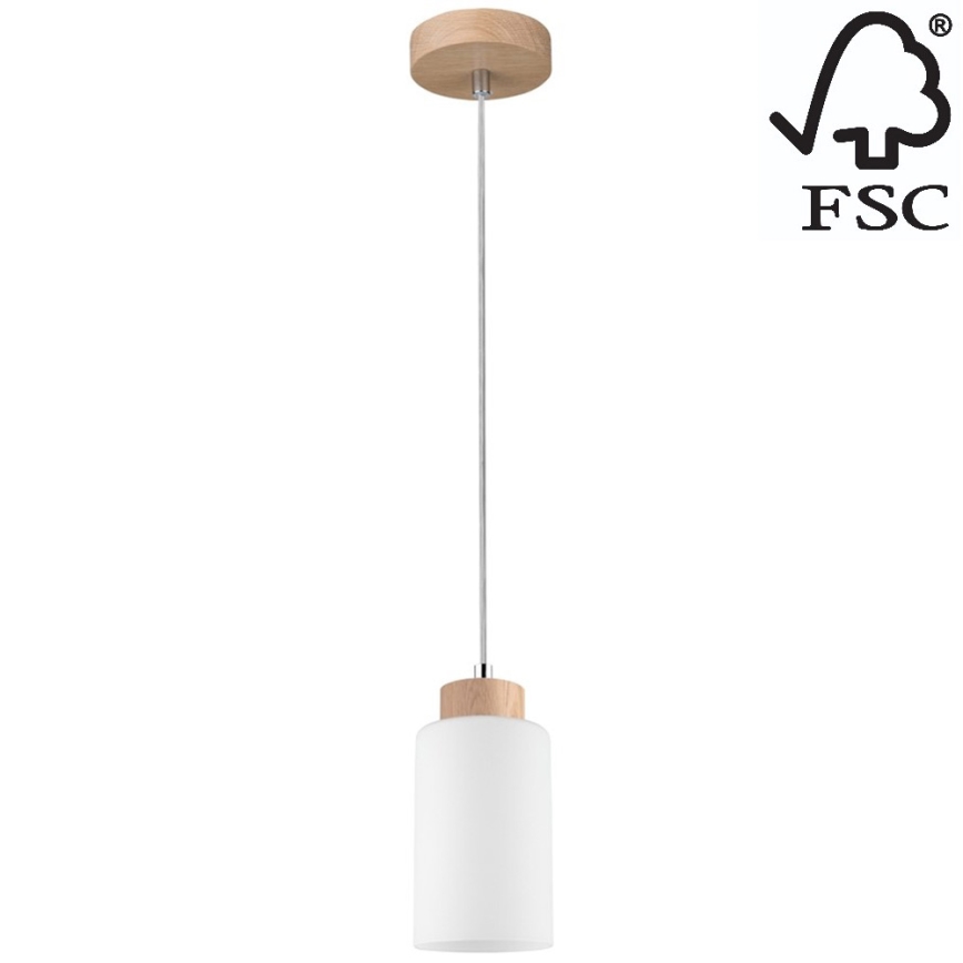 Candelabro suspenso BOSCO 1xE27/60W/230V carvalho - certificado por FSC