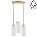 Candelabro suspenso BOSCO 3xE27/60W/230V bétula - certificado por FSC