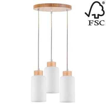Candelabro suspenso BOSCO 3xE27/60W/230V bétula - certificado por FSC