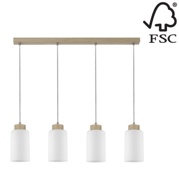 Candelabro suspenso BOSCO 4xE27/60W/230V bétula - certificado por FSC