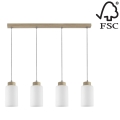Candelabro suspenso BOSCO 4xE27/60W/230V carvalho - certificado por FSC