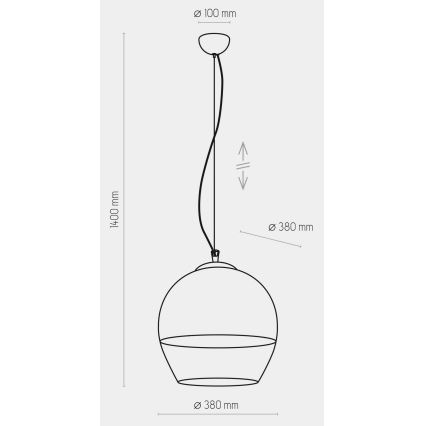 Candelabro suspenso BOULETTE 1xE27/60W/230V dourado