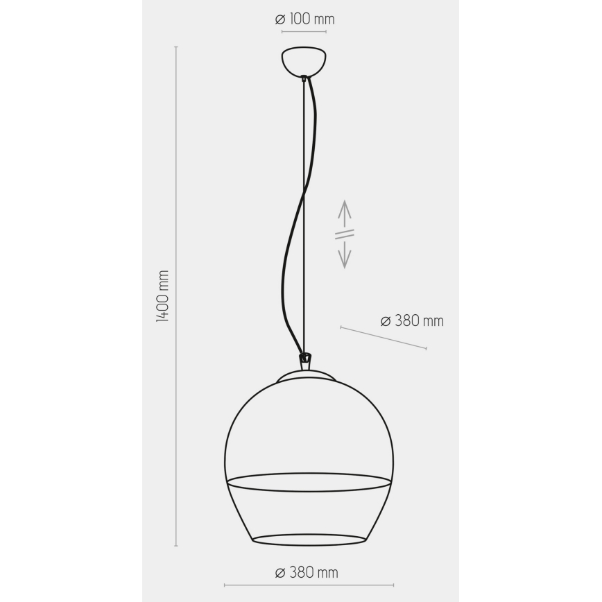 Candelabro suspenso BOULETTE 1xE27/60W/230V dourado