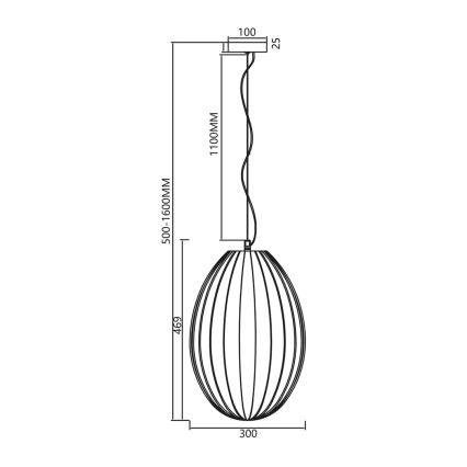 Candelabro suspenso BRAGA 1xE27/60W/230V cinzento
