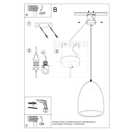 Candelabro suspenso BUKANO 1xE27/60W/230V
