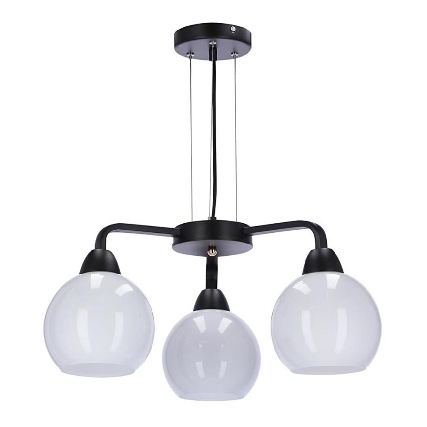 Candelabro suspenso CALDERA 3xE27/60W/230V preto