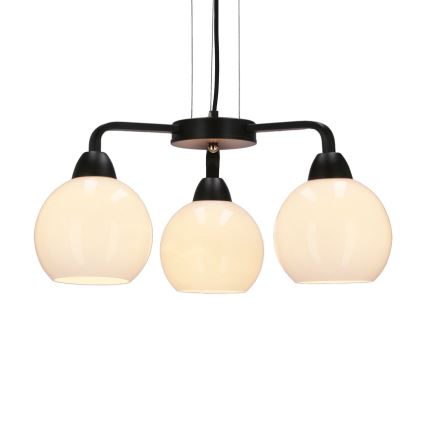 Candelabro suspenso CALDERA 3xE27/60W/230V preto