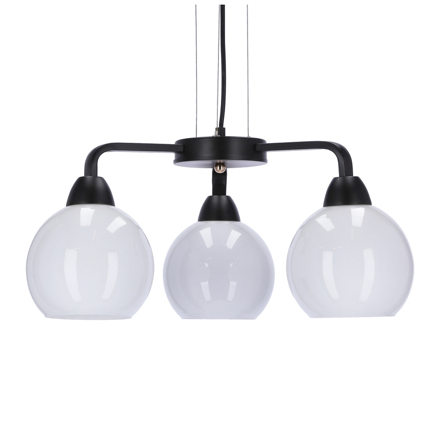 Candelabro suspenso CALDERA 3xE27/60W/230V preto