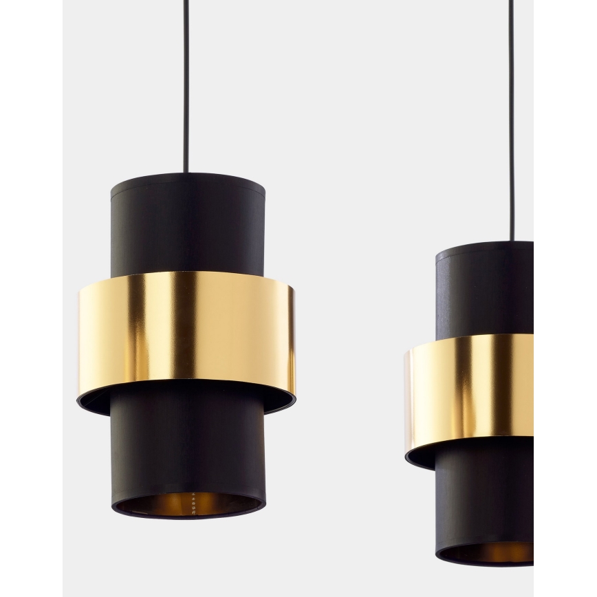 Candelabro suspenso CALISTO 3xE27/15W/230V dourado/preto
