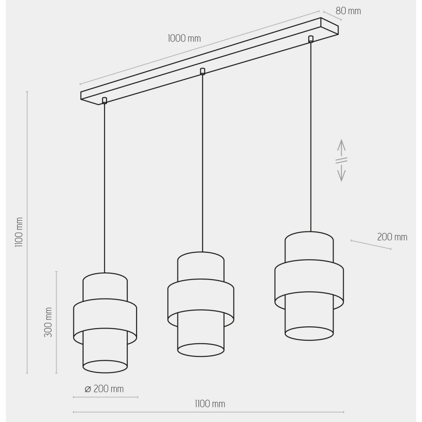 Candelabro suspenso CALISTO 3xE27/15W/230V dourado/preto