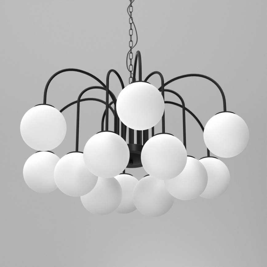 Candelabro suspenso CAMBRIDGE 12xE14/60W/230V preto